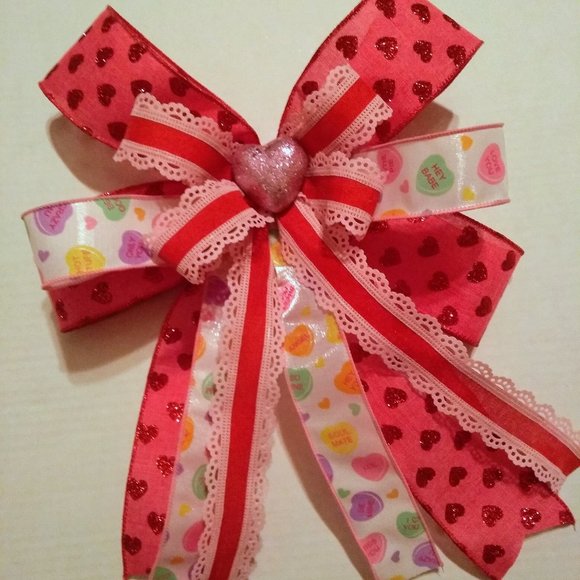 Valentine's Day Bow,Wreath Bow,Lantern Bow,Basket Bow,Candy Bow,Mailbox Bow - Picture 1 of 1